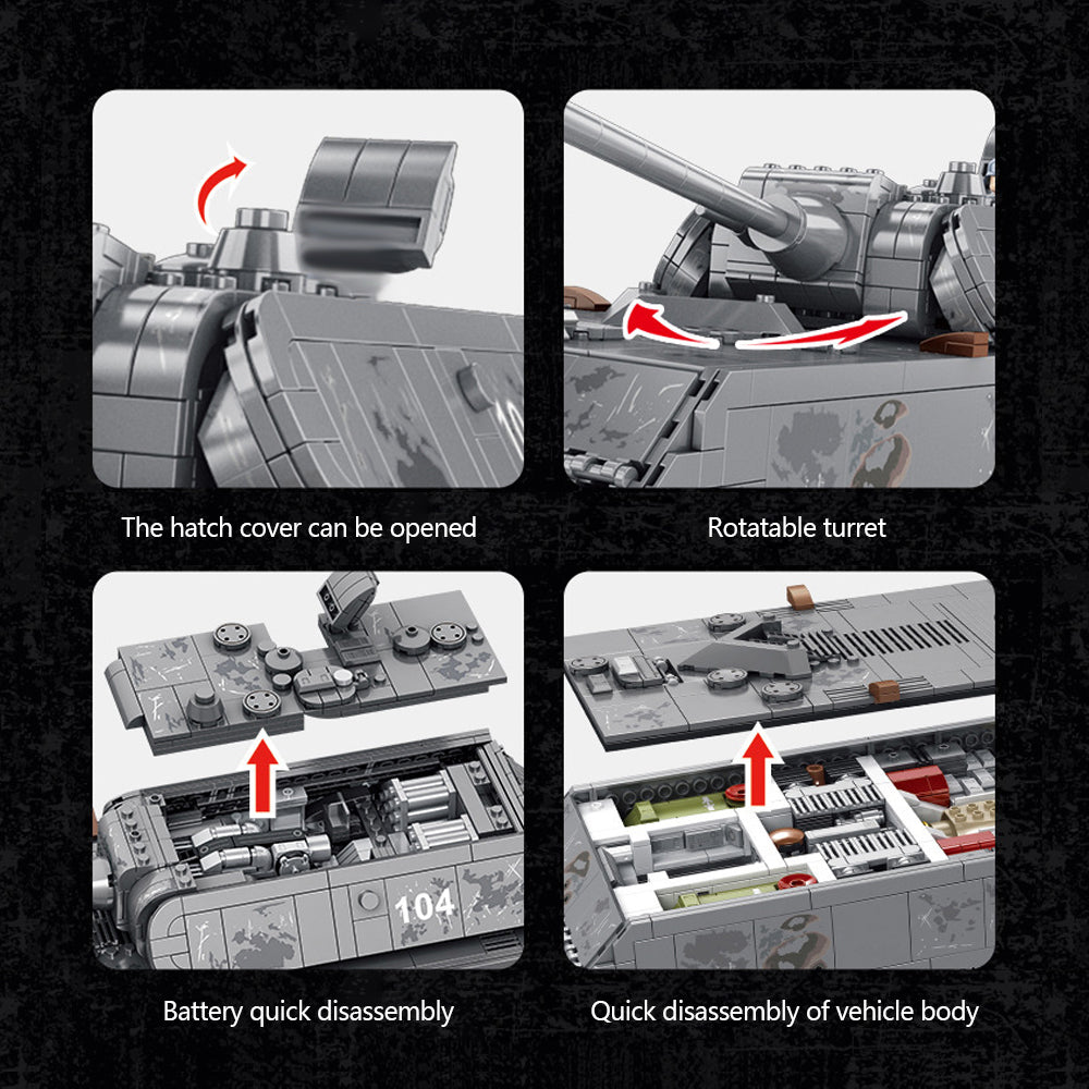 Panlos 628009 - WWII Rat Heavy Tank - vue 6 | Power Blockz