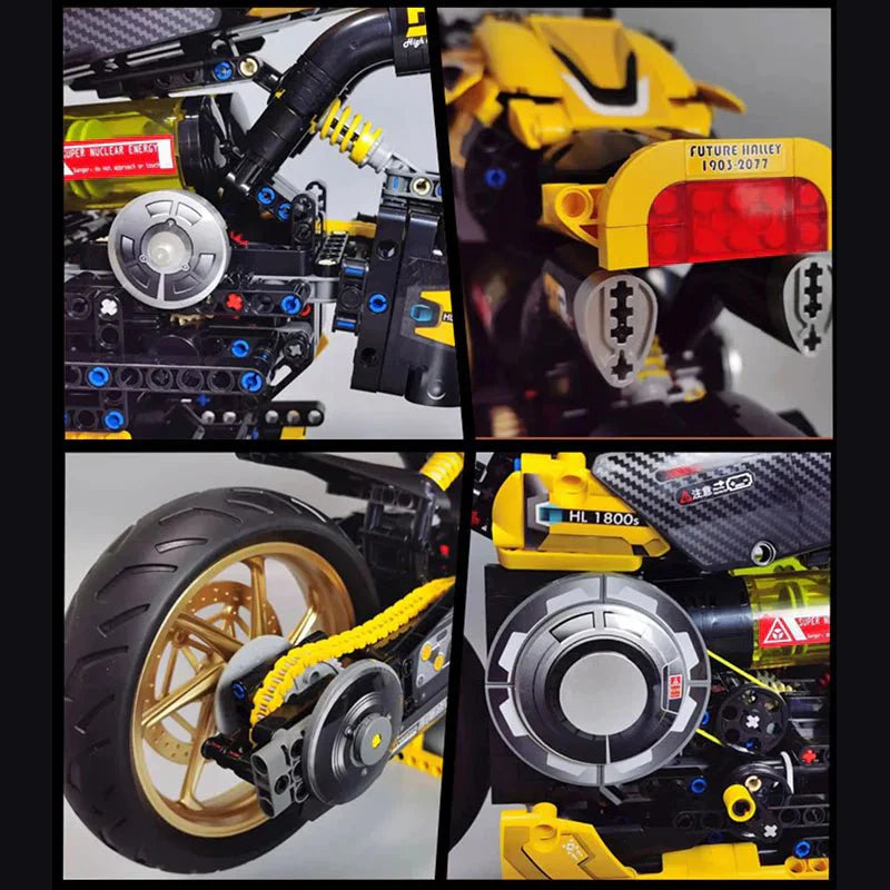 KBOX 10506 - Cyberpunk Neon Street Bike - vue 9 | Power Blockz