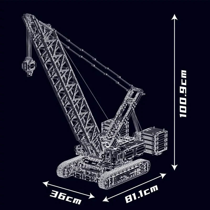 Mould King 17046 - Wacker 16000 Crawler Crane Technic - vue 8 | Power Blockz