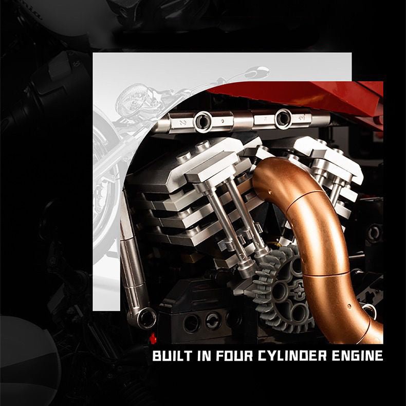 KBOX 10514 - Red Custom Chopper - vue 7 | Power Blockz