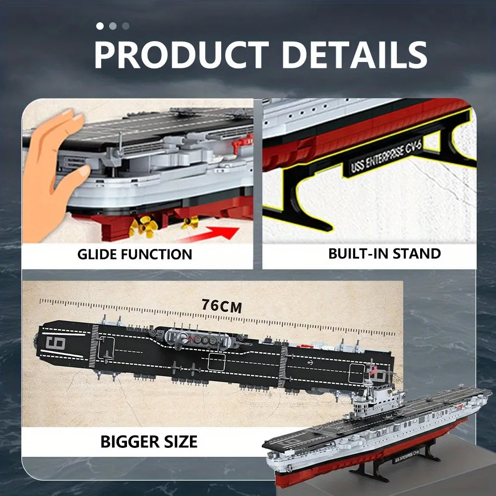 FC4206 - The USS CV-6 Enterprise Battleship - vue 4 | Power Blockz