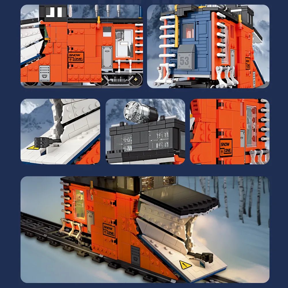Jiestar 59095 - Rail Snowplow Train - vue 5 | Power Blockz