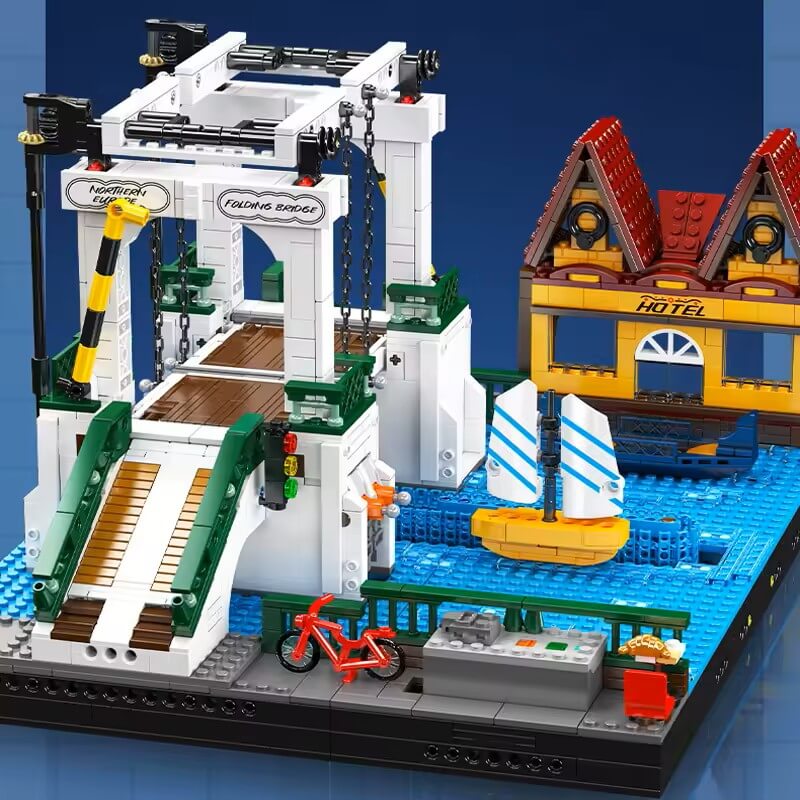 Mould King 16068 - Motorized Nordic Drawbridge - vue 5 | Power Blockz