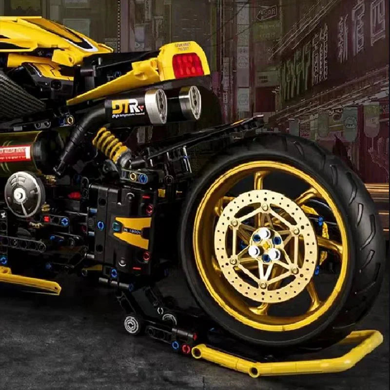 KBOX 10506 - Cyberpunk Neon Street Bike - vue 11 | Power Blockz