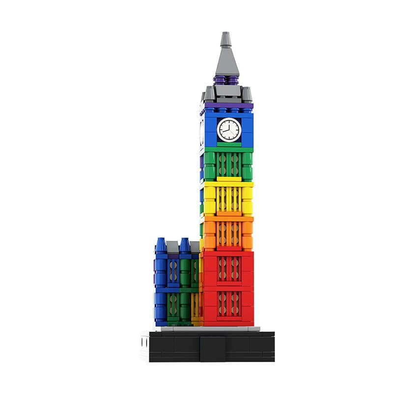Power Blockz MOC-133916 - Colorful Big Ben II - vue 8 | Power Blockz
