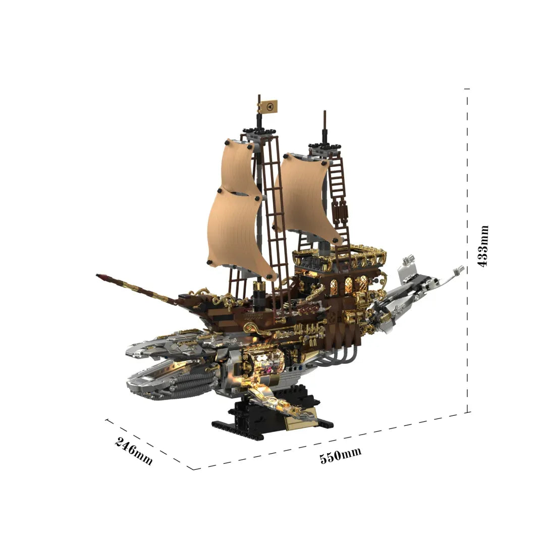 HUIYOYOYI H1002 - The Vintage Steam Whale Ship - vue 9 | Power Blockz