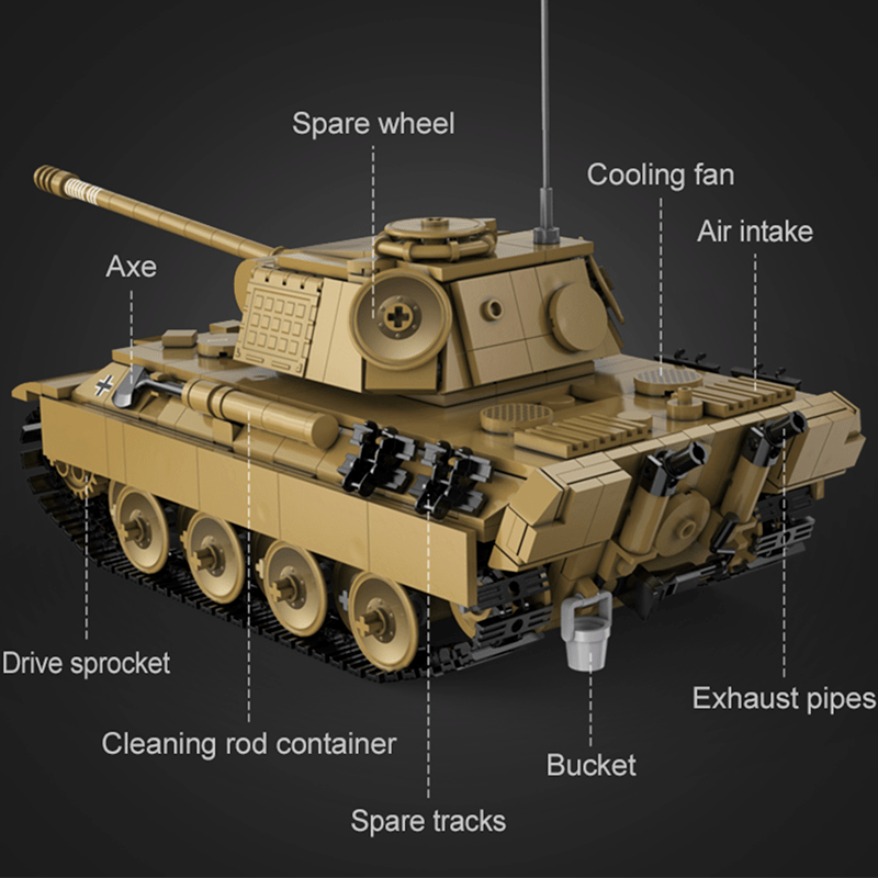 CaDa C61073W - Remote Controlled Panther Tank - vue 14 | Power Blockz