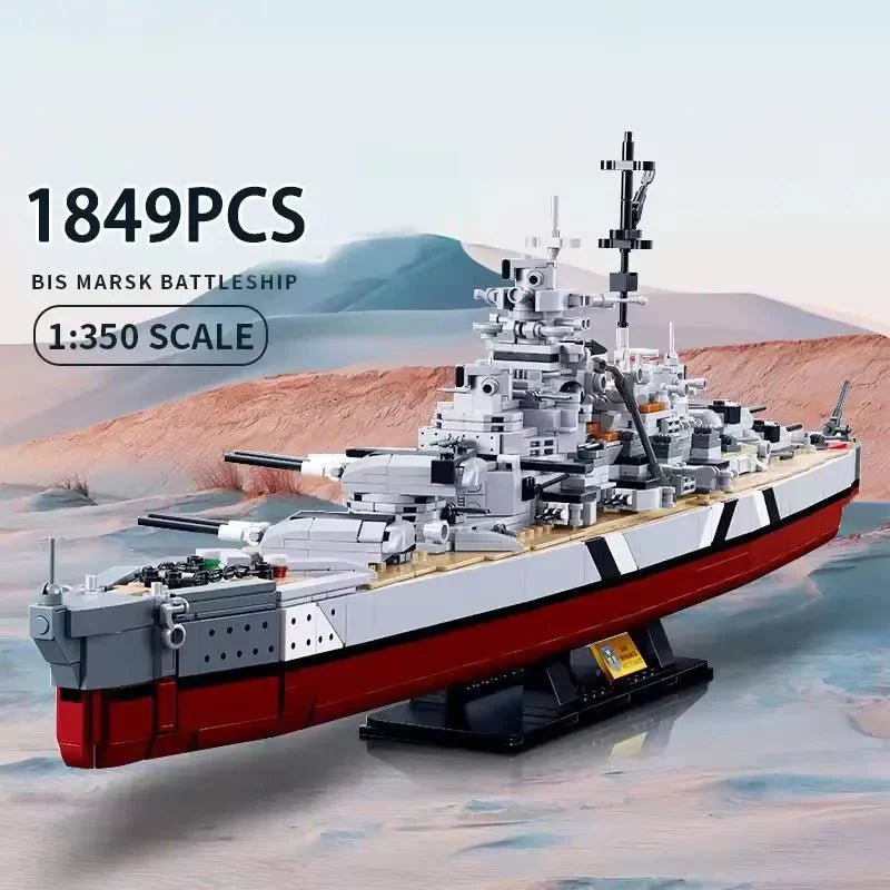 Sluban M38-B1102 - WW2 KMS Bismarck Battleship - vue 3 | Power Blockz