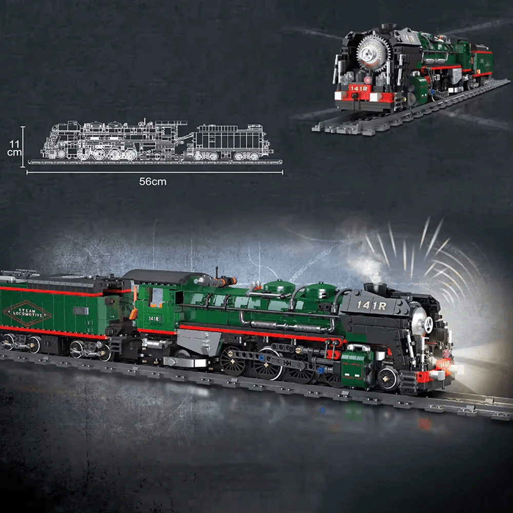 Jiestar 59098 - 141 R French Steam Locomotive - vue 3 | Power Blockz