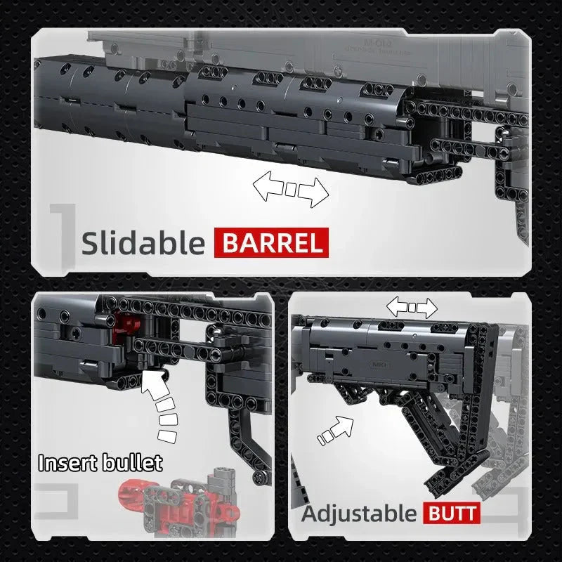 Mould King 14014 - Motorized Grenade Launcher - vue 2 | Power Blockz
