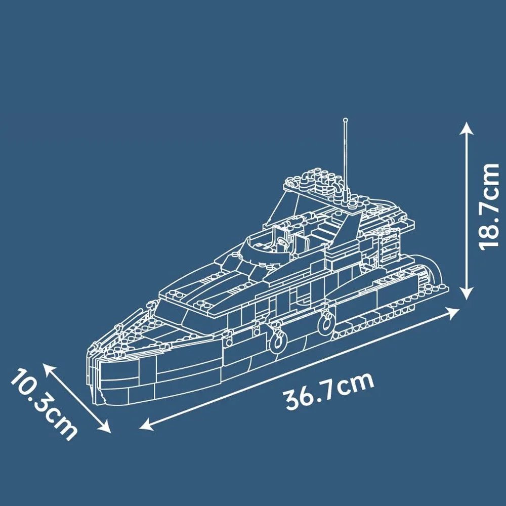 Mould King 10218 - White Dolphin Yacht - vue 6 | Power Blockz