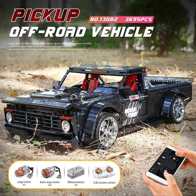 Mould King 13082 - Static - Twin-Turbo F150 Drift Pickup - vue 3 | Power Blockz
