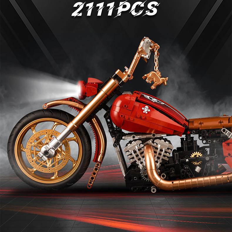 KBOX 10514 - Red Custom Chopper - vue 3 | Power Blockz