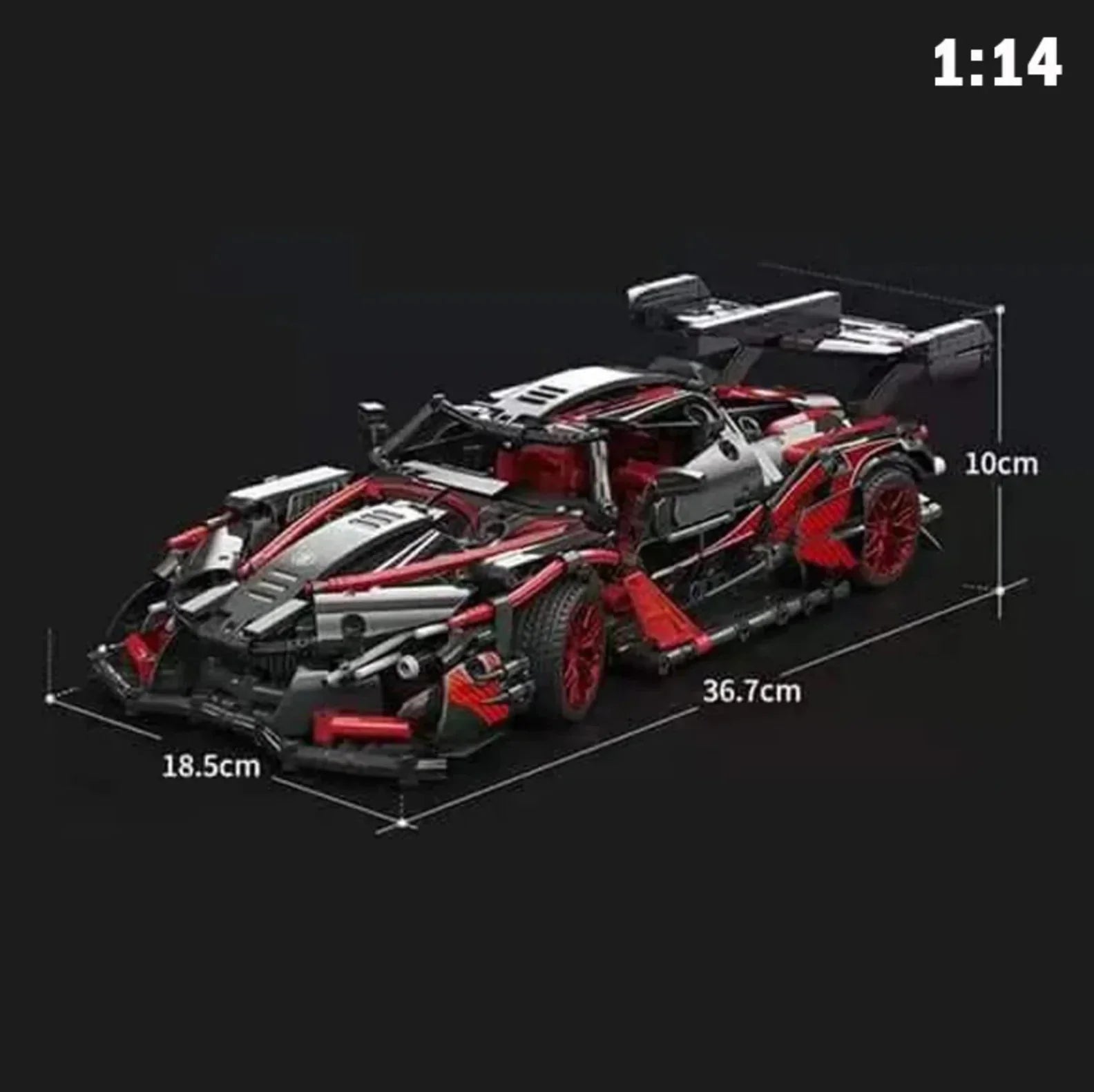 MoYu MY88301 - Red Concept Hypercar - vue 8 | Power Blockz