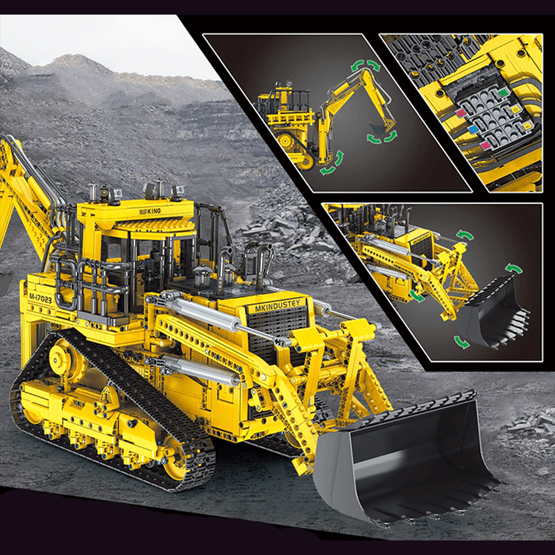 Mould King 17023 - RC Pneumatic Bulldozer - vue 4 | Power Blockz