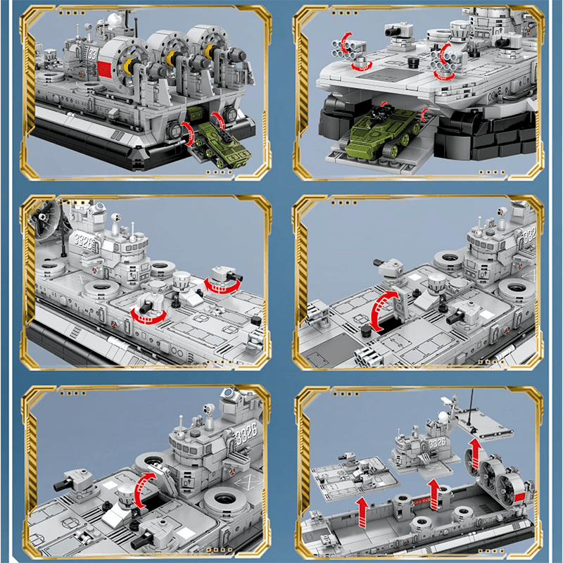 Sembo 105807 - Military Hovercraft - vue 2 | Power Blockz