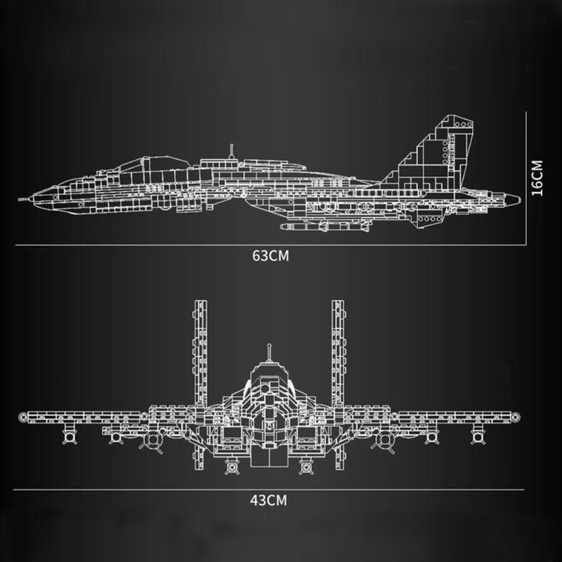 Reobrix 33023 - J-15 Flying Shark - vue 6 | Power Blockz