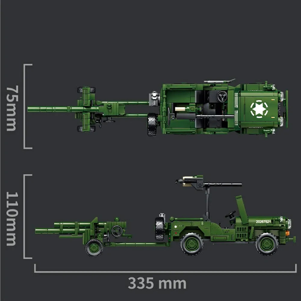 Sluban M38-B0853 - WWII American Willys Jeep - vue 6 | Power Blockz