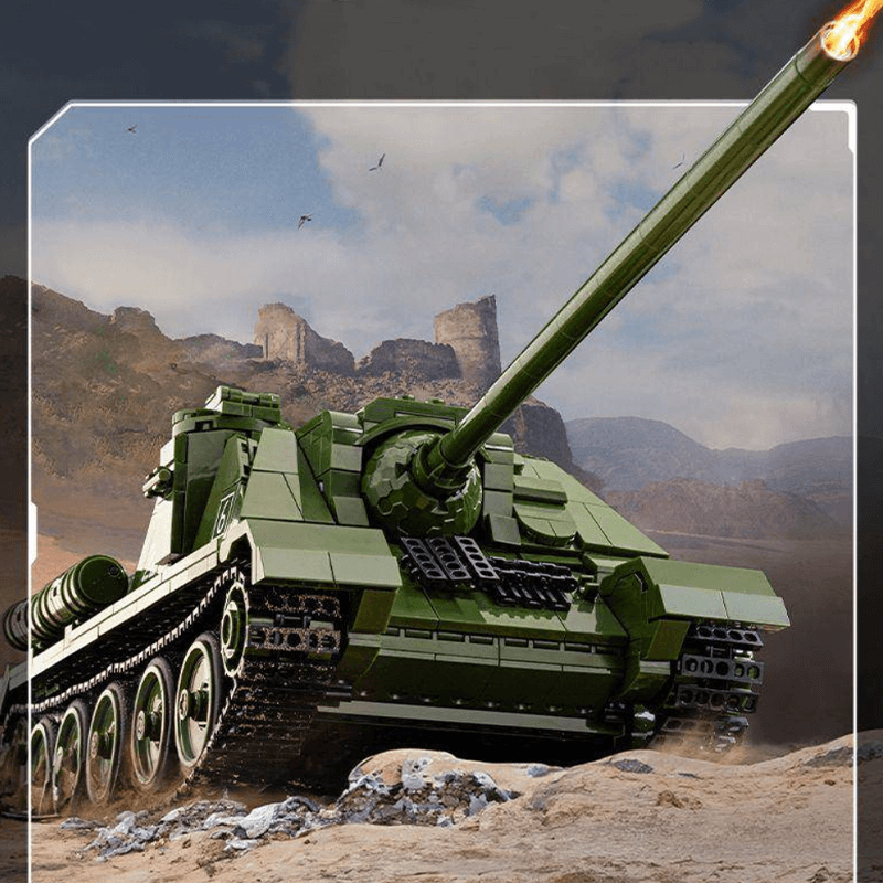 Panlos 632022 - Remote Controlled SU-100 Tank Destroyer - vue 3 | Power Blockz
