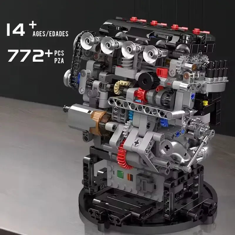 Mould King 10234 - VTEC DOHC Motorized Engine - vue 3 | Power Blockz