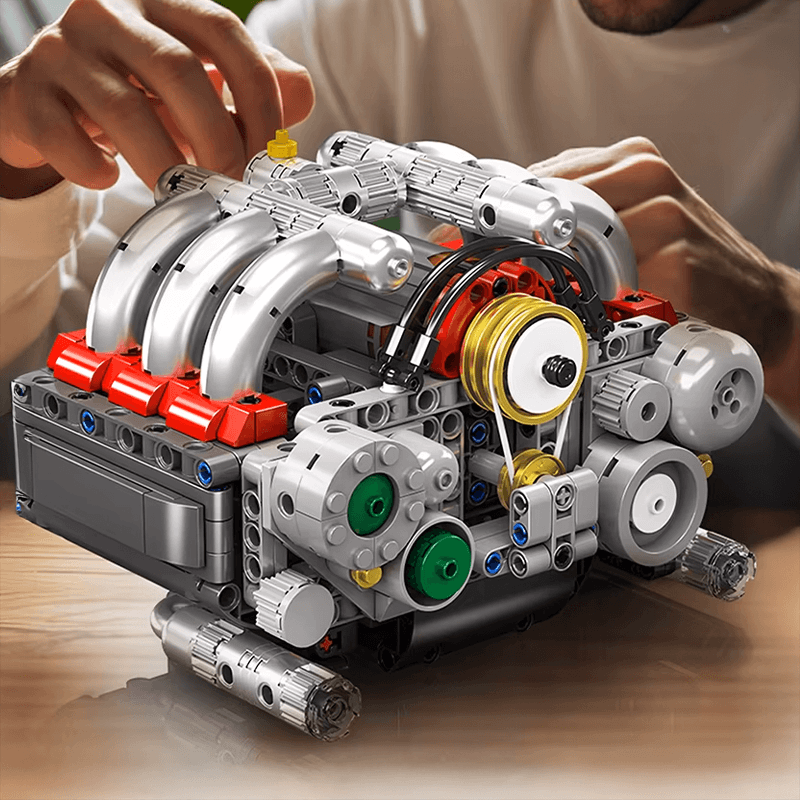 Mould King 10181 - Motorized Flat-6 Boxer Engine - vue 4 | Power Blockz