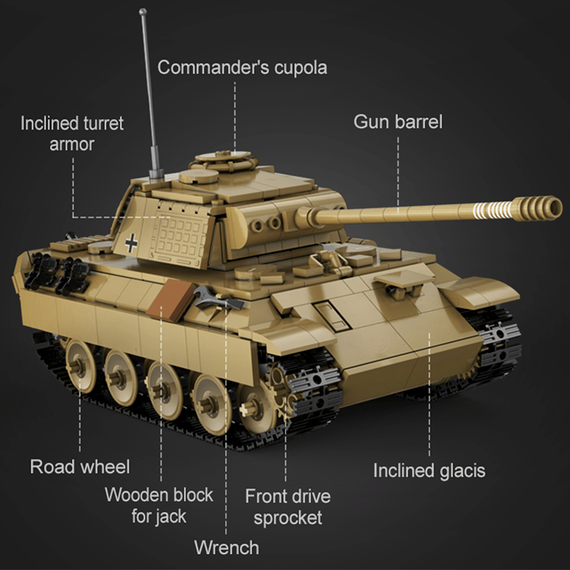 CaDa C61073W - Remote Controlled Panther Tank - vue 13 | Power Blockz