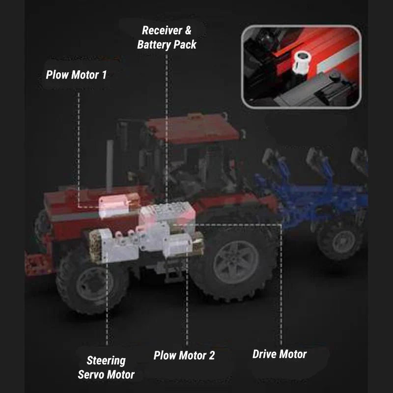 CaDa C61052W - RC Plowing Tractor - vue 9 | Power Blockz