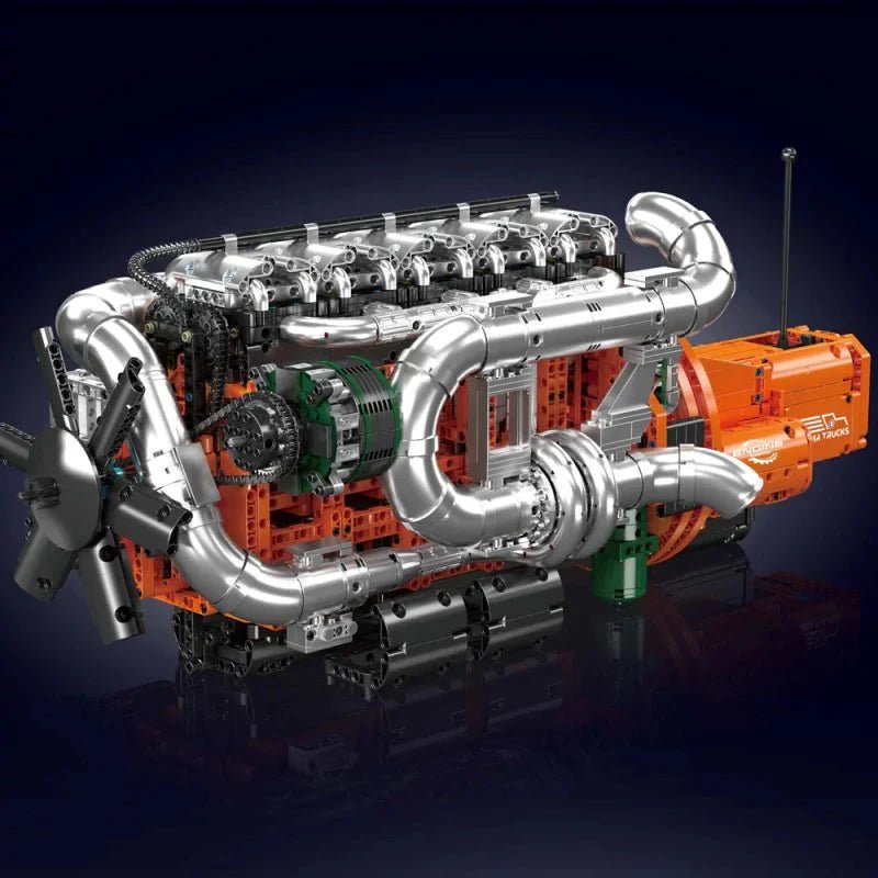 Mould King 10200 - Scania Truck engine & Transmission - vue 3 | Power Blockz