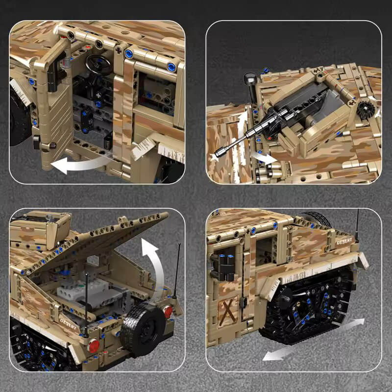 Mould King 20047 - RC Military H2 Technical Truck - vue 3 | Power Blockz