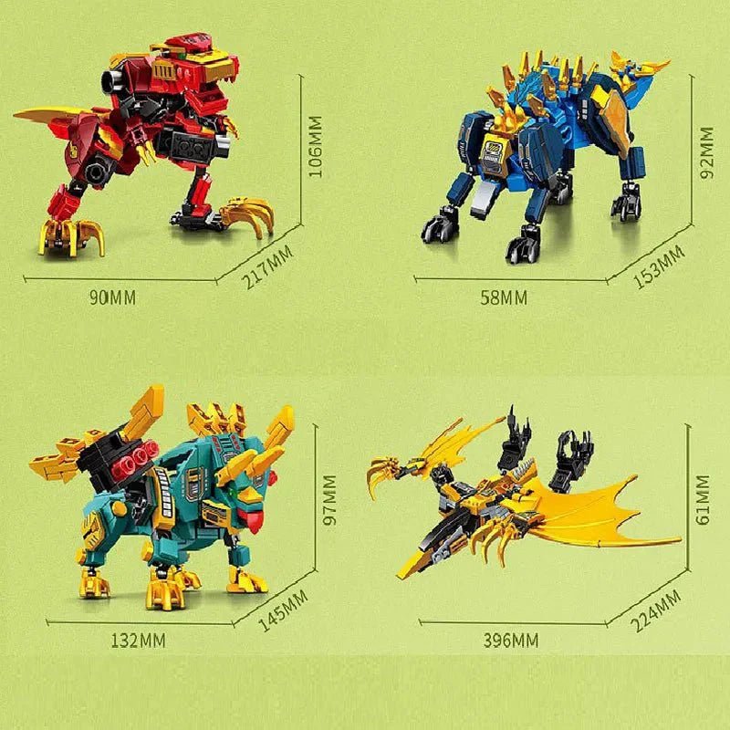 Sembo Dinosaur Mecha - Mecha Deformation Dinosaur Transformation - vue 6 | Power Blockz