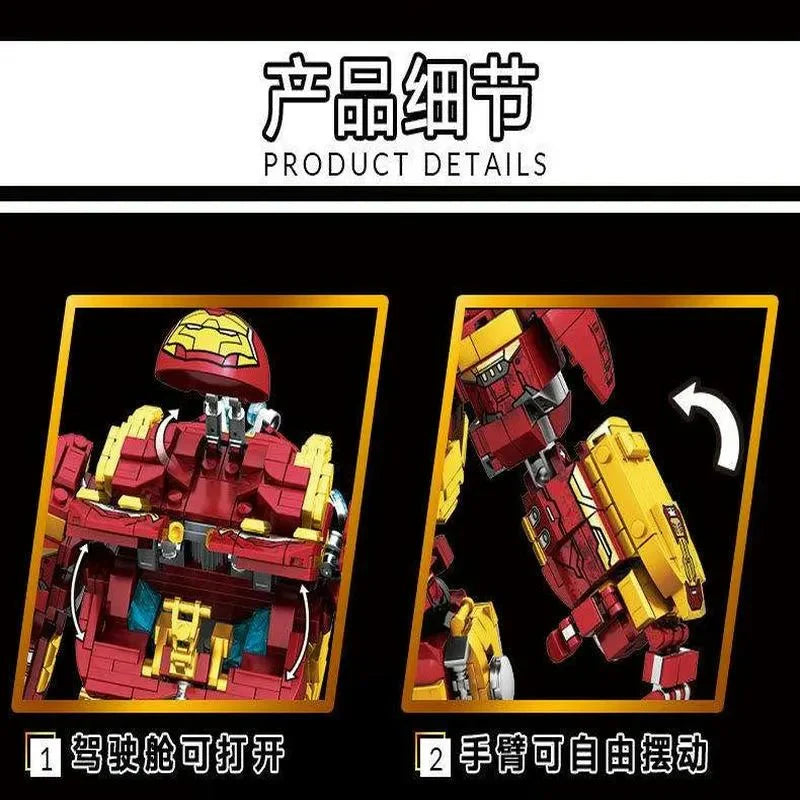 Ly 76066 - Super Heroes Marvel Iron Hero Warrior Robot Bricks Toy - vue 6 | Power Blockz