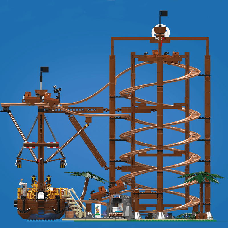 Mould King 11013 - The Pirate Roller Coaster - vue 3 | Power Blockz