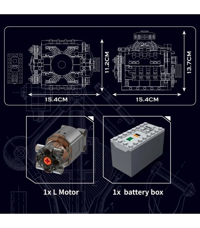 Mould King 10171 - Functional LSX454 V8 Engine - vue 5 | Power Blockz