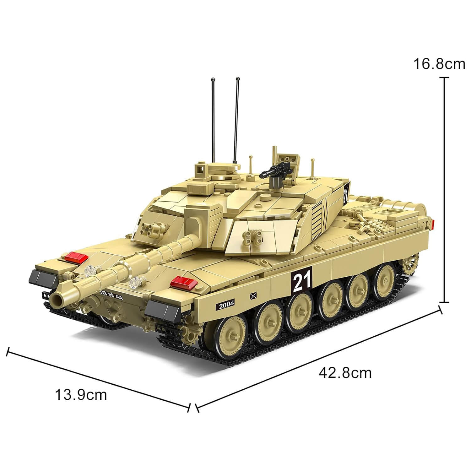 Mould King 2037 - Challenger 2 Battle Tank RC - vue 5 | Power Blockz