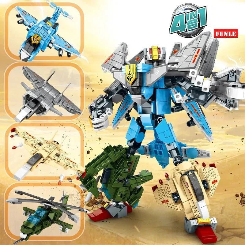 Steel Mecha Transformed Fighter Robot | 839pcs - Steel Mecha Transformed Fighter Robot - vue 7 | Power Blockz
