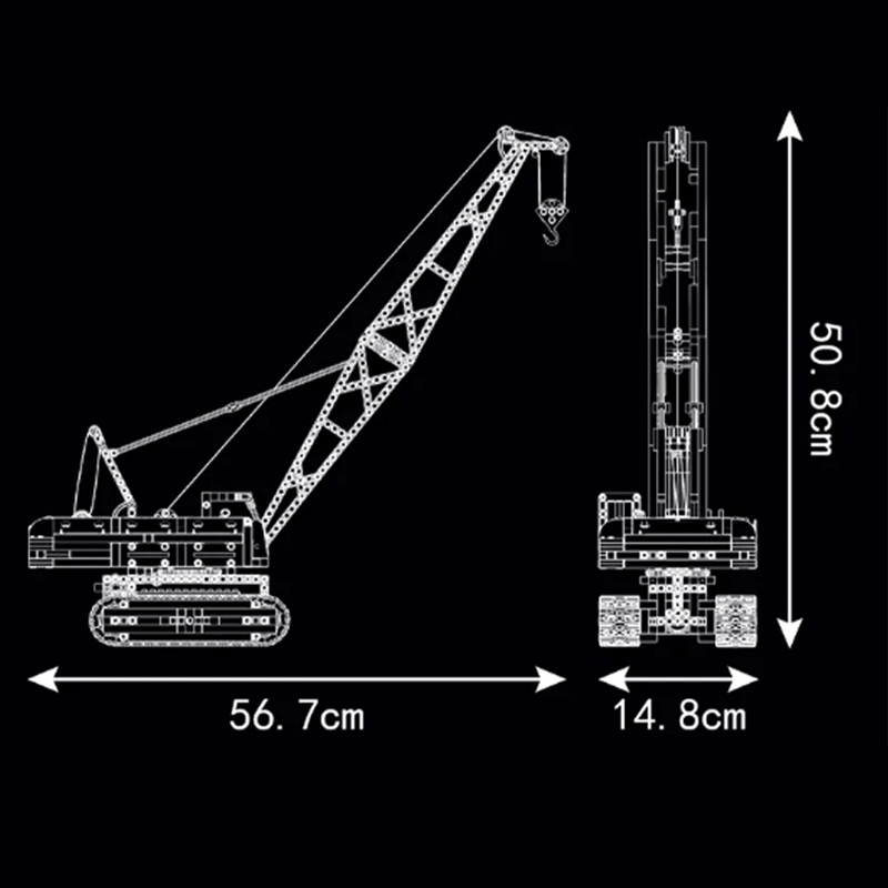 Mould King 15070 - Dragline Excavator Remote Control - vue 5 | Power Blockz
