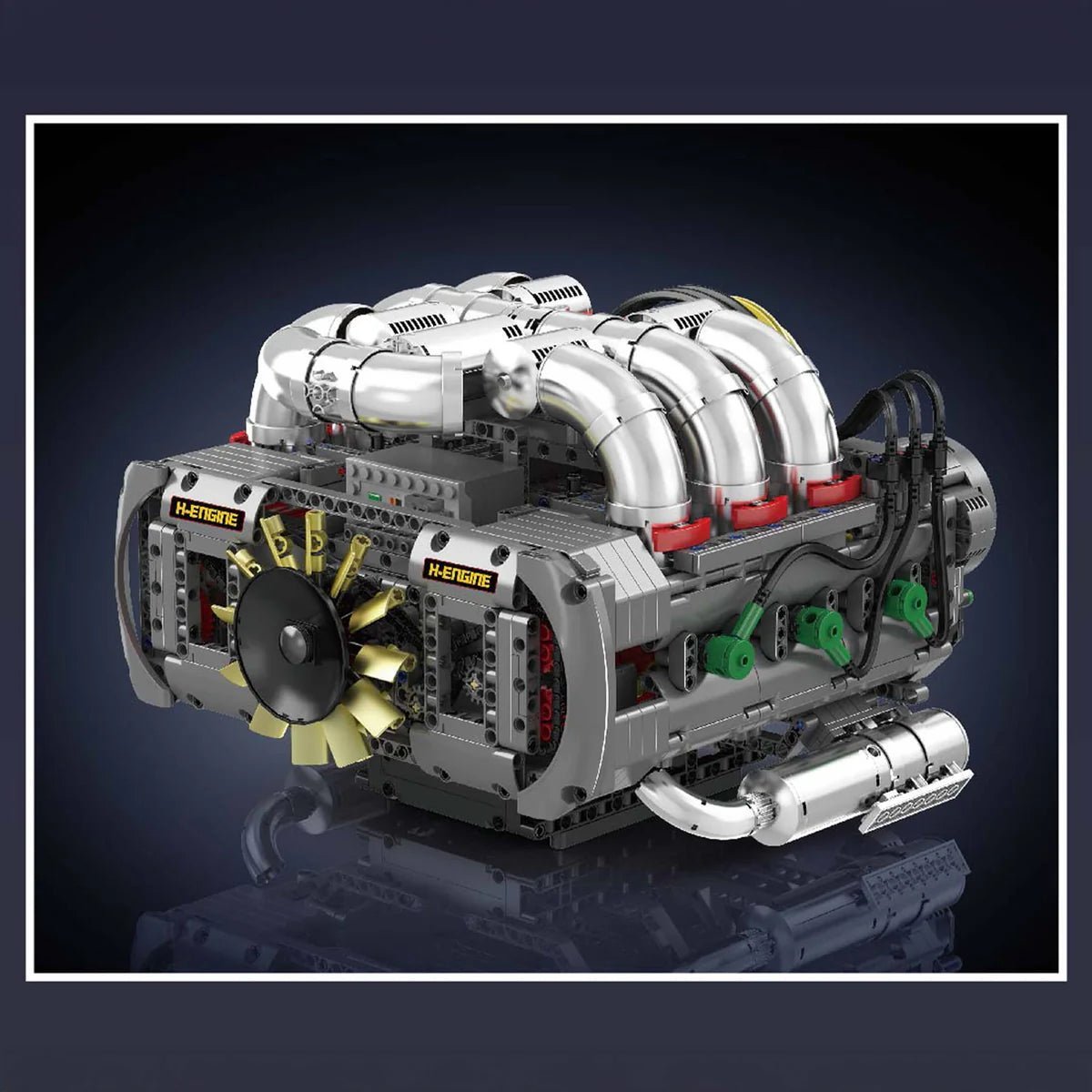Mould King 10181 - Functional Flat 6 Boxer Engine - vue 4 | Power Blockz