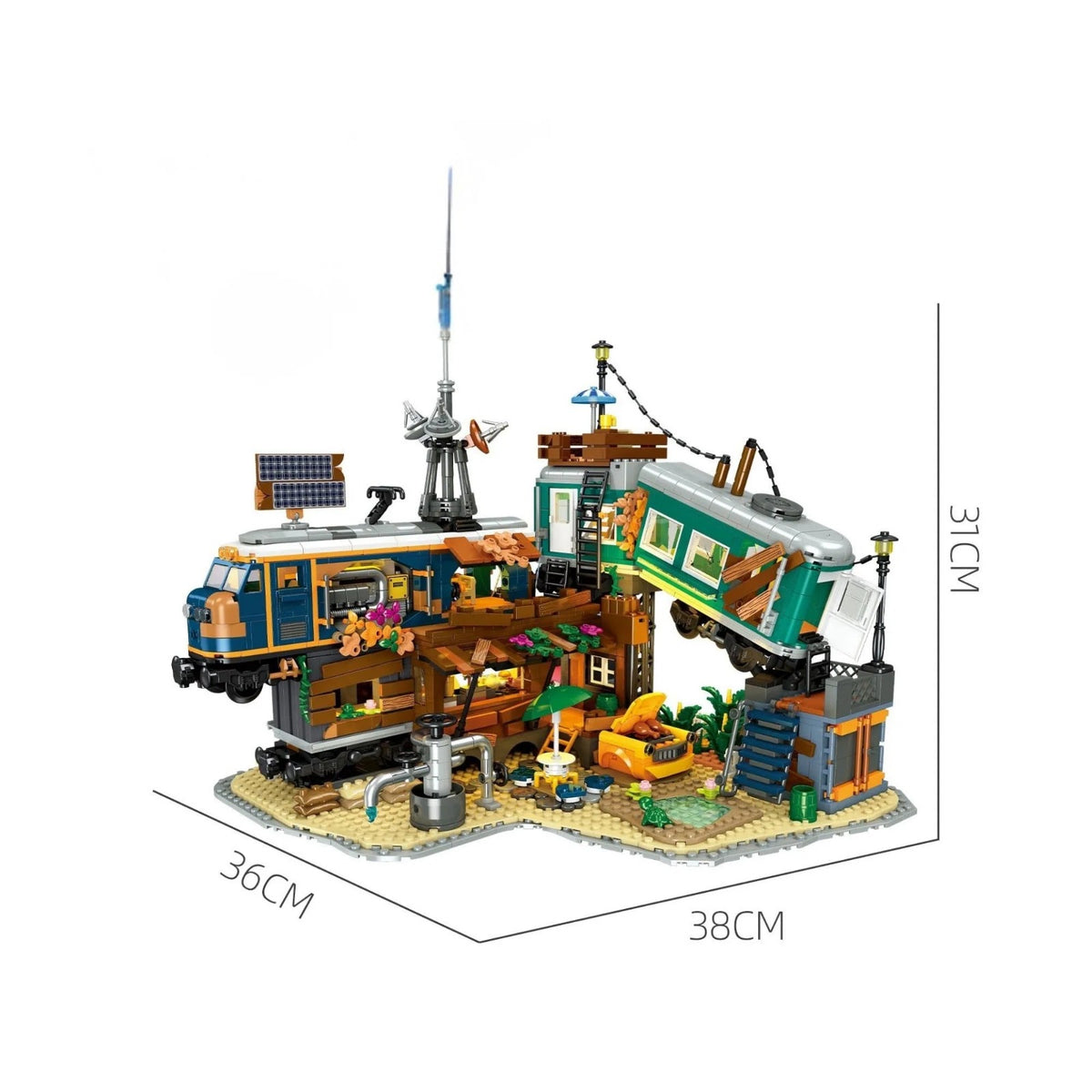 JIESTAR 59167 - Train Park Modular Buildings - vue 8 | Power Blockz