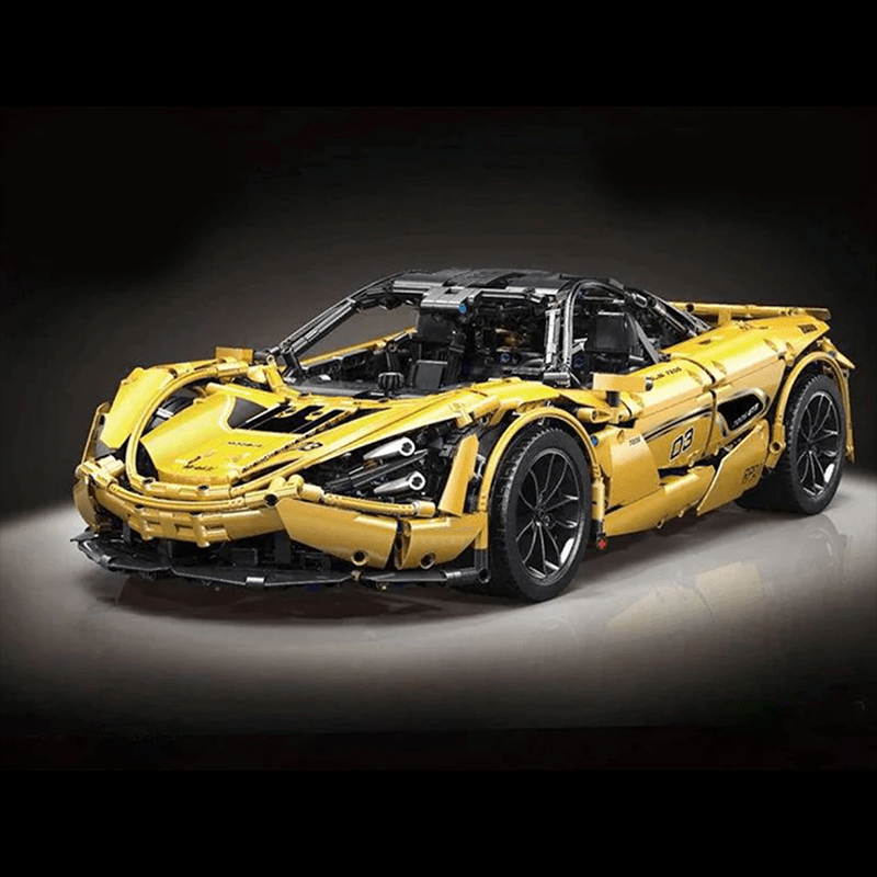 Mould King 13145 - Twin-Turbo 720 Supercar Yellow - vue 3 | Power Blockz