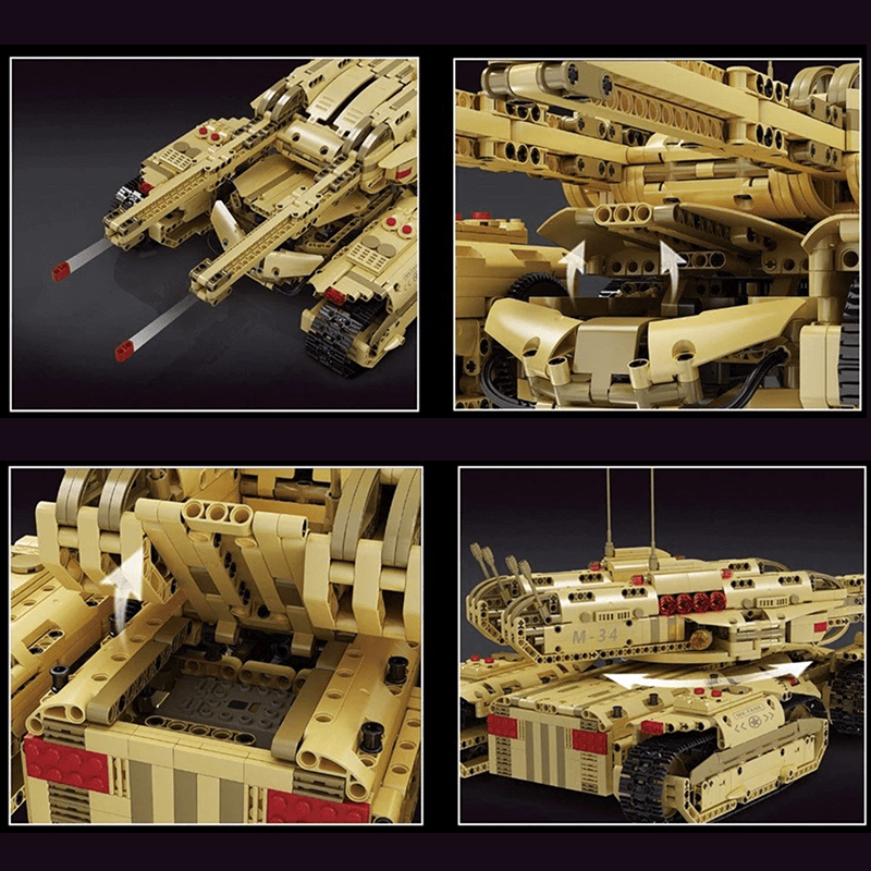 Mould King 20011 - Remote Controlled Army 4 Track Tank - vue 5 | Power Blockz