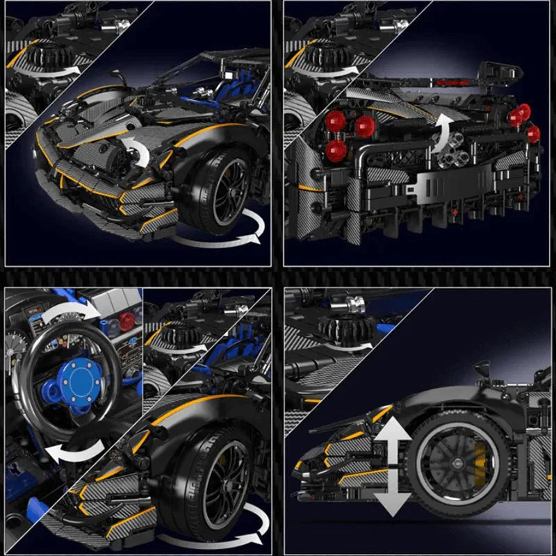 Mould King 13182 - Carbon-Fiber Italian Hypercar - vue 2 | Power Blockz