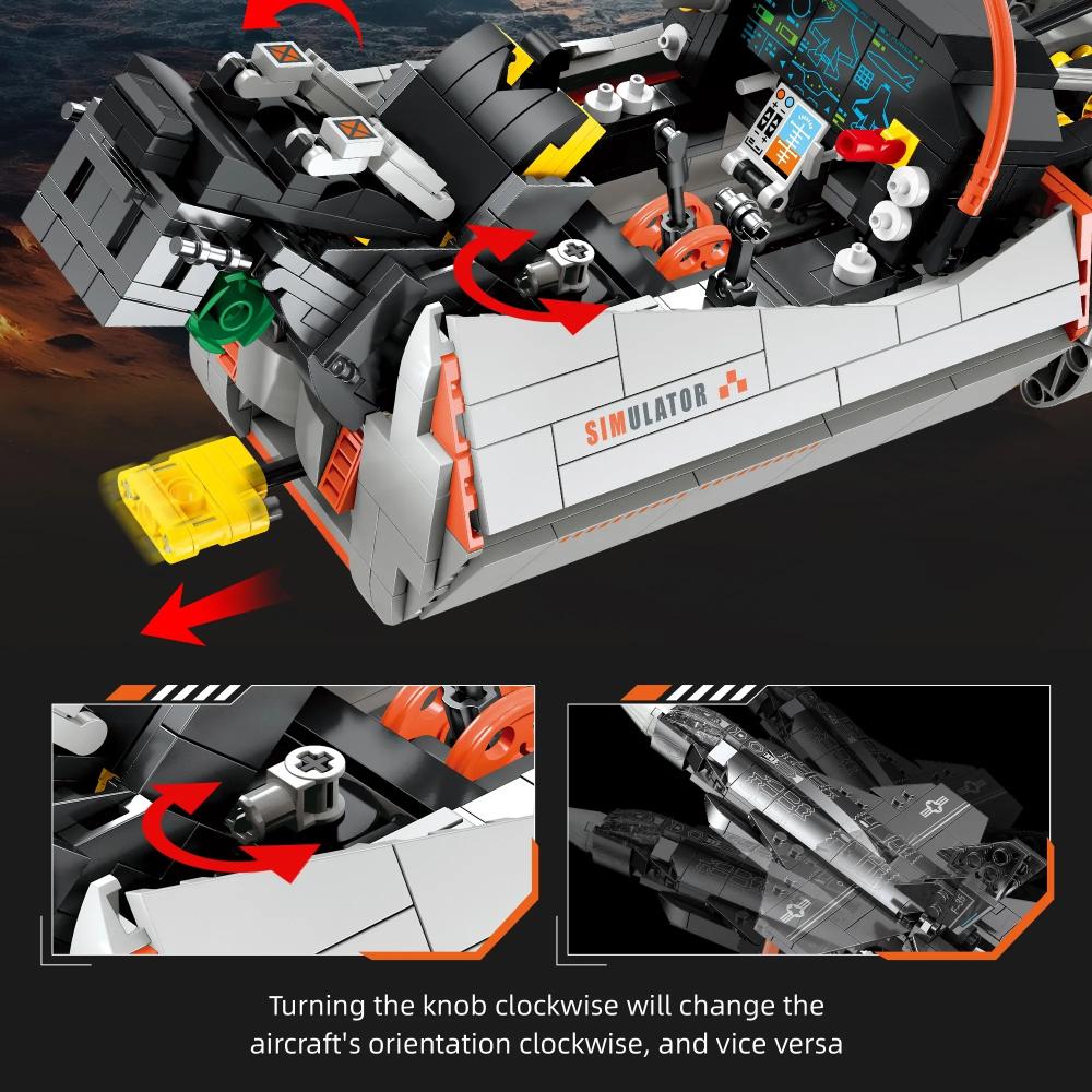 JIESTAR JJ9230 - F35 Fighter Jet Simulator - vue 5 | Power Blockz