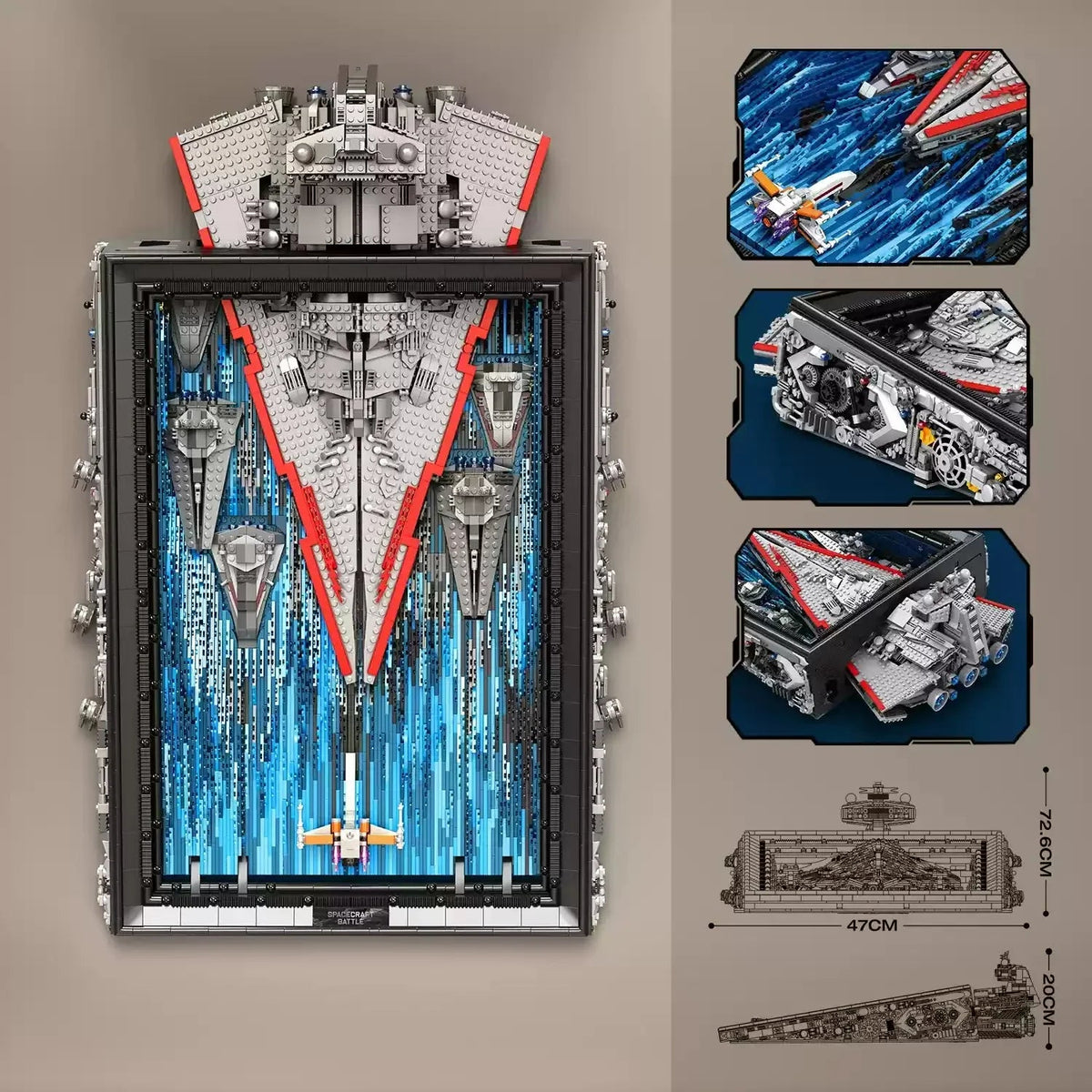 Reobrix 99007 - Star Destroyer 3D Painting - vue 5 | Power Blockz
