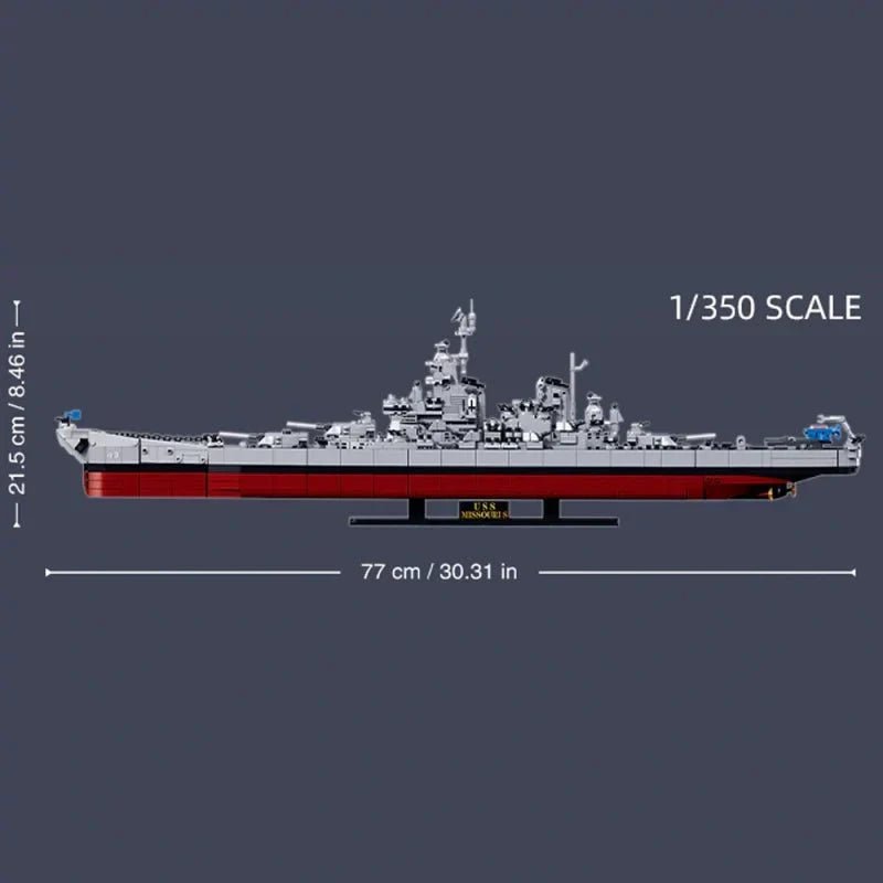 Sluban M38-B1291 - WWII Battleship 1945 - vue 8 | Power Blockz