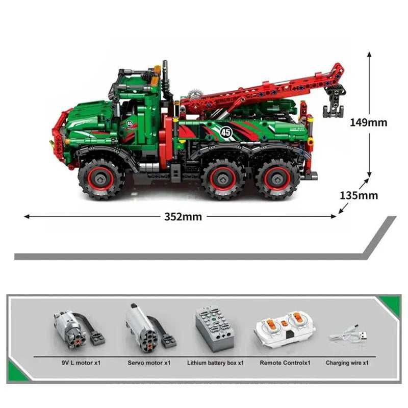Sembo 720940 - 6x6 Crane Construction Truck - vue 3 | Power Blockz
