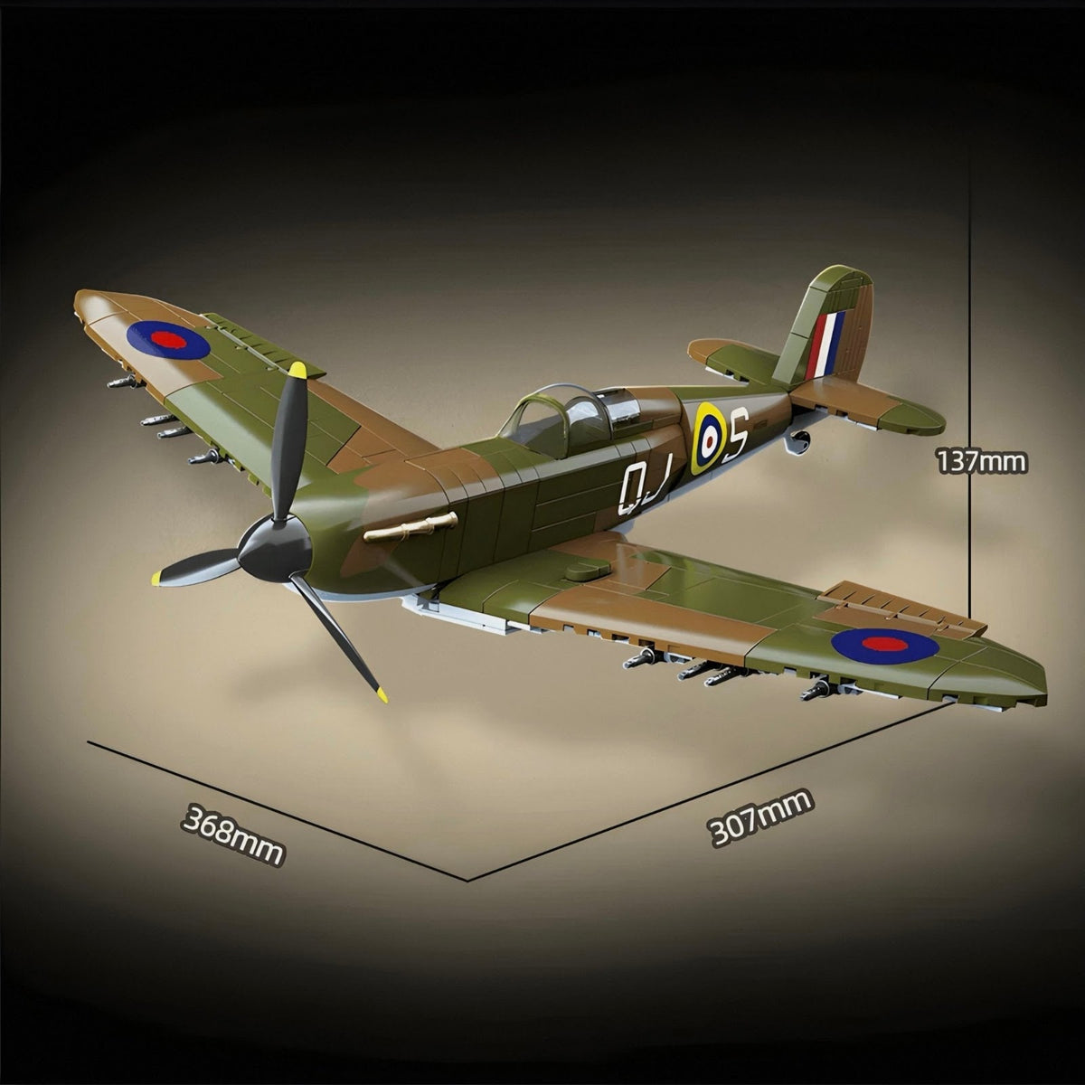 Quanguan 100279 - British Spitfire - vue 7 | Power Blockz