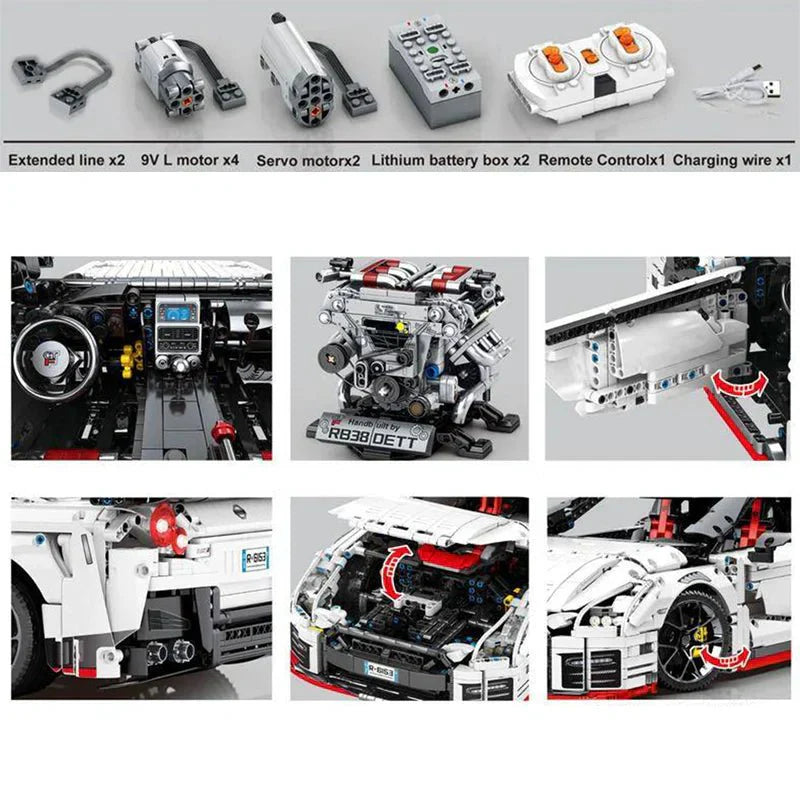 Sy Blocks 8882 - Static Version - R35 Godzilla Twin-Turbo JDM - vue 6 | Power Blockz
