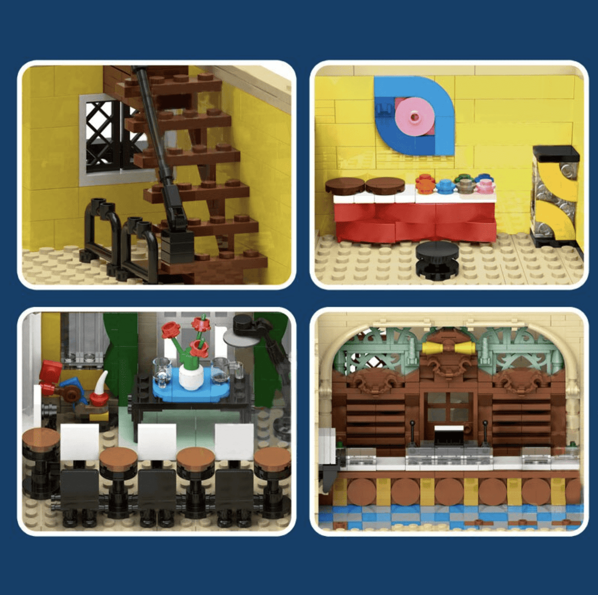 Mould King 16010 - Corner Post Office - vue 7 | Power Blockz