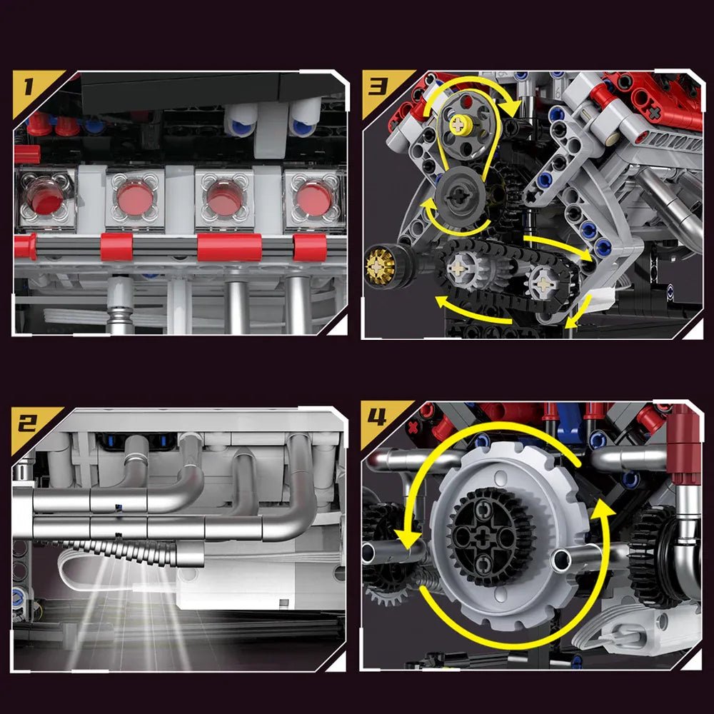 Kaixing 96207 - F40LM Le Mans V8 Engine - vue 4 | Power Blockz