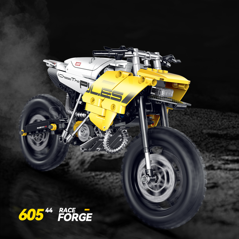 60544 - Dust Chaser 1:8 Off-Road Scrambler Motorcycle - View 2 | Power Blockz